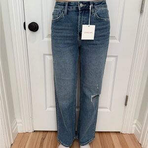 Lovervet Women's Distressed Straight Leg Jeans - Blue